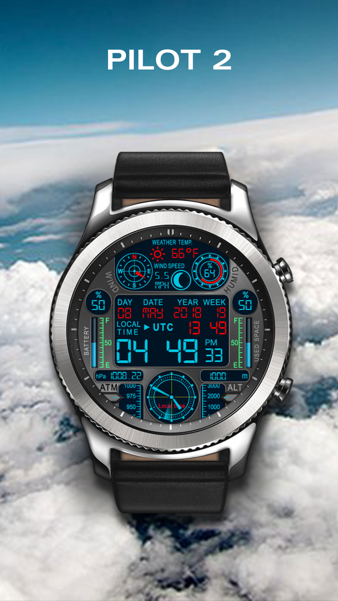 digital pilot watch